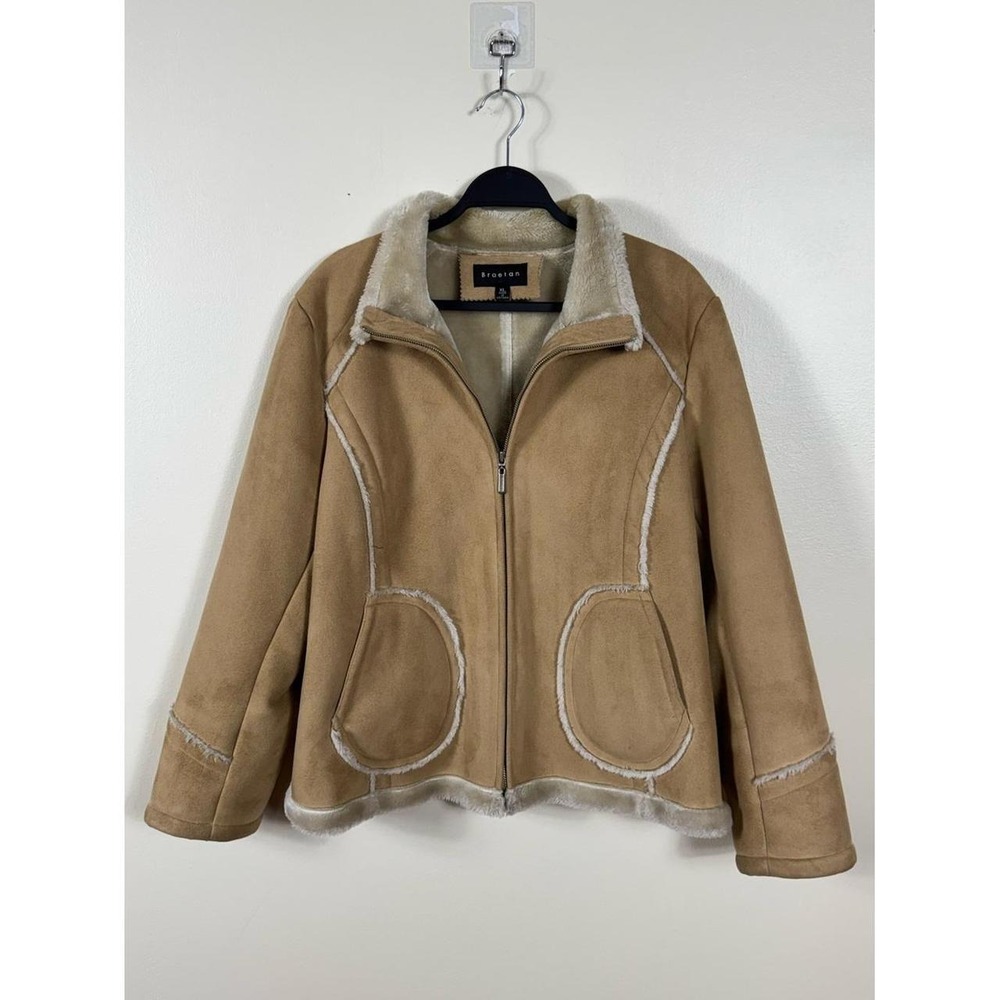 Vintage 90s Penny Lane Patchwork Coat Afghan XL Faux Fur Bohemian Indie
